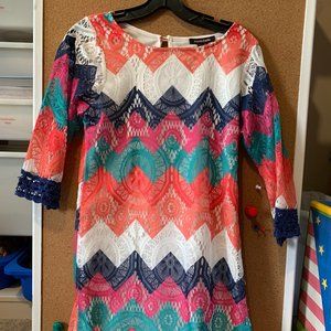 Chevron Striped Multicolor Dress